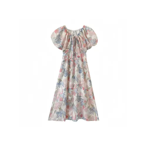 PLAY BUSH Короткий рукав Платье Женское Многоцветное