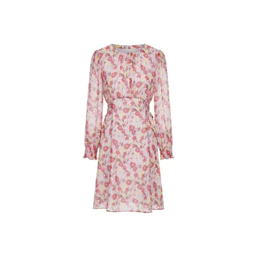 JZ. ANNAKRO Red Flowers Женские Длинные Рукава Платья
