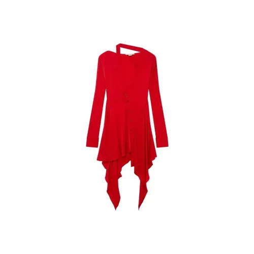 STELLA MCCARTNEY Red Женские Длинные Платья с Рукавами