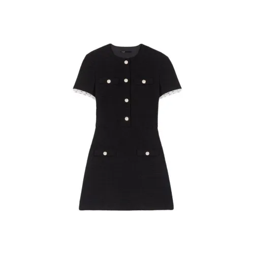 Maje Короткий рукав Платье Женское Черное