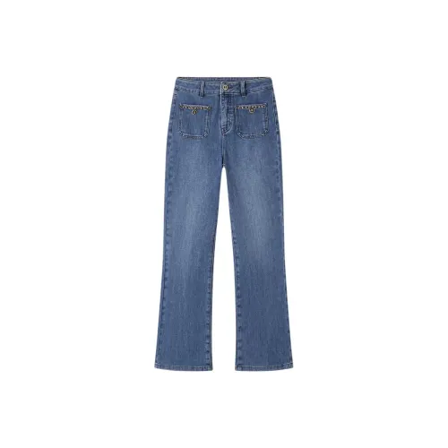 EICHITOO Джинсы Женские Деним Синий