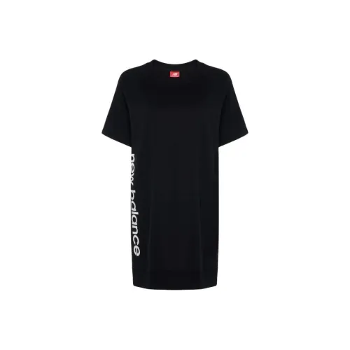 New Balance Black Женские Короткие Платья с Рукавами