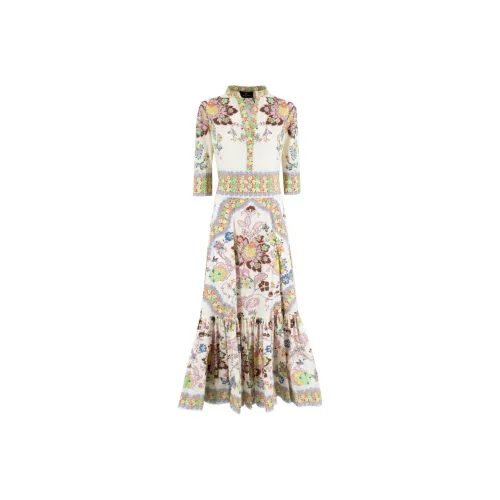 ETRO Многоцветные Женские Длинные Платья с Рукавами