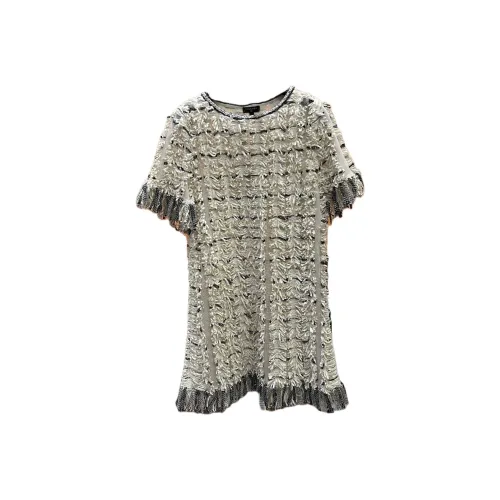 CHANEL 18S Waterfall Коллекция Короткий рукав Платье Женское Белое