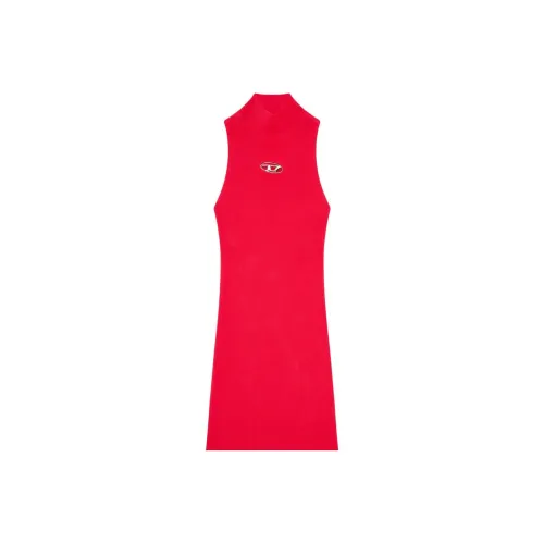 DIESEL Без рукавов Платье Женское Красное