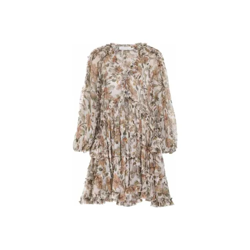 Zimmermann Слоновая кость Женские Длинные Платья с Рукавами