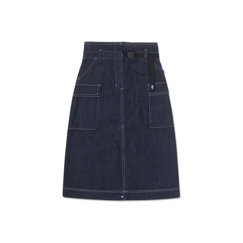 THE NORTH FACE Urban Exploration Denim Long Skirt Women's Dark Blue THE NORTH FACE Urban Exploration Деним Длинная Юбка Женская Темно-Синий
