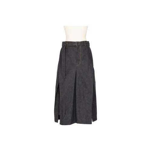 sacai SS25 INDIGO Женские джинсовые длинные юбки