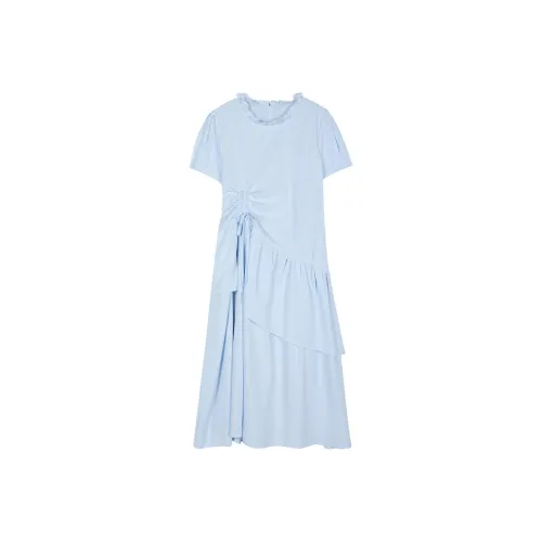 A02 SS24 Короткий рукав Платье Женское Детское синее