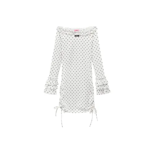 CHUU Длинное платье с длинными рукавами женское белое