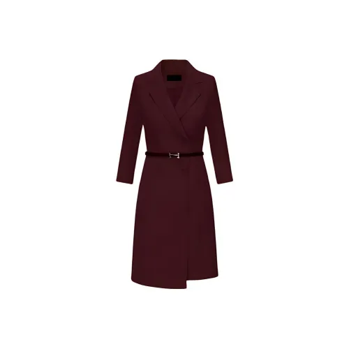 ONE SHALLOW Длинное платье с длинными рукавами женское цвет анкора