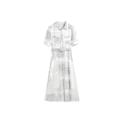 Hang Yi Court Короткий рукав Платье Женское Многоцветное