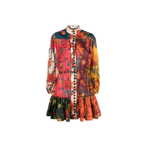 Zimmermann Многоцветные Женские Длинные Платья с Рукавами