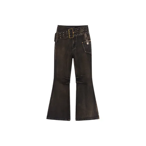 EPTISON WOMAN Джинсы Женские Винтаж Деним Черный