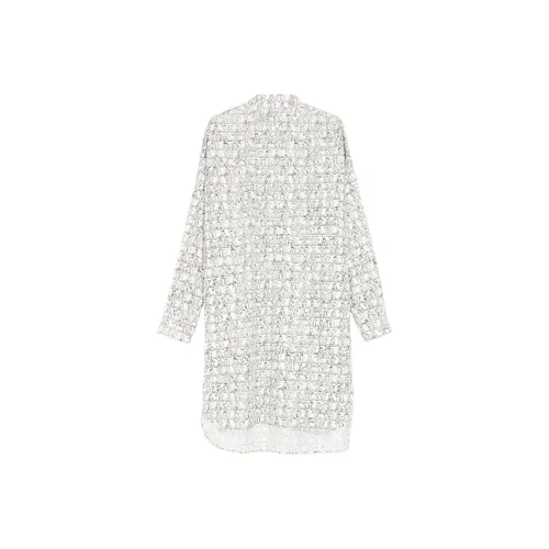 MaxMara Длинное платье с длинными рукавами женское белое