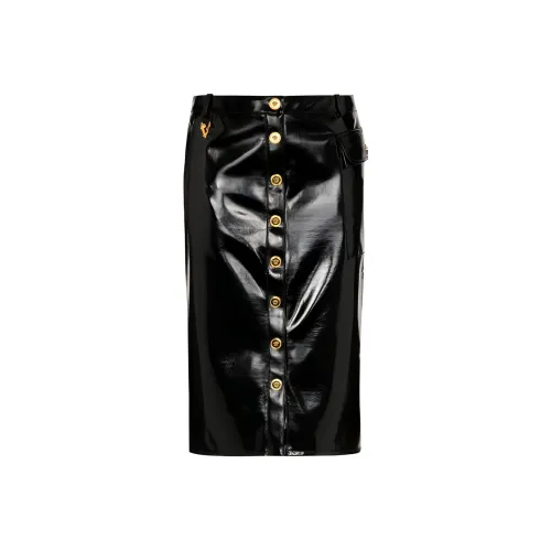VERSACE Повседневный Длинный Юбка Женские Черный