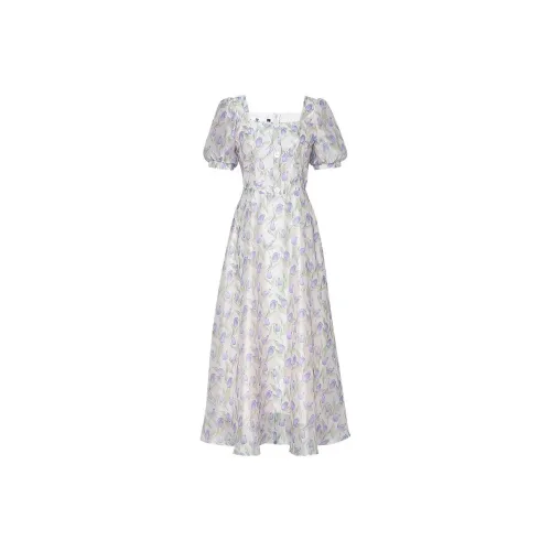 Duffy fashion Светло-фиолетовый Женские Длинные Платья с Рукавами