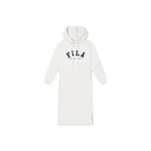 FILA Белое Женское Длинное Платье с Рукавами