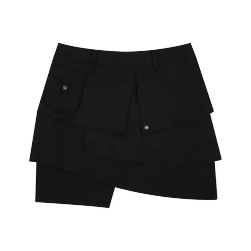 Safarispot S CLEF WRAP Юбка Брюки Повседневные шорты Женские Черный Черный