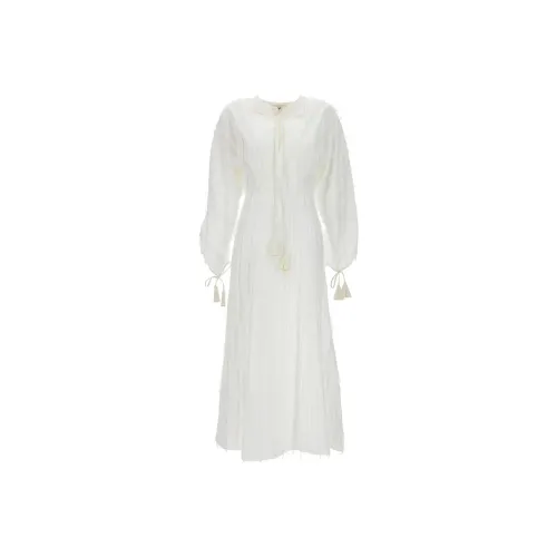 Lanvin Белое Женское Длинное Платье с Рукавами