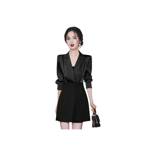 Daisy Длинное платье с длинными рукавами женское черное