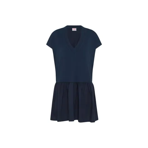 SUN68 SS24 Короткий рукав Платье Женское Темно-синий