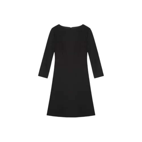 Theory Черное Женское Длинное Платье с Рукавами