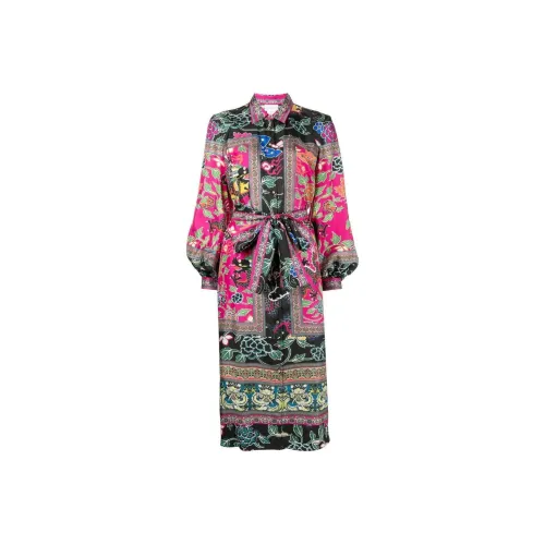 CAMILLA Длинное платье с длинными рукавами женское фуксия