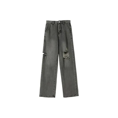 YITOUAGUA Серые Женские Джинсы