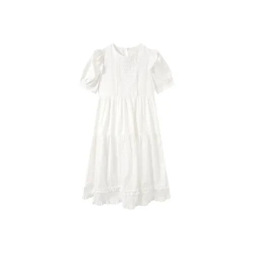 ABBY GODDESS Короткое платье с короткими рукавами женское белое