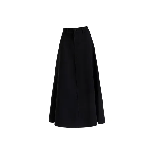 FOREVER 21 Деним Длинная Юбка Женская Черная