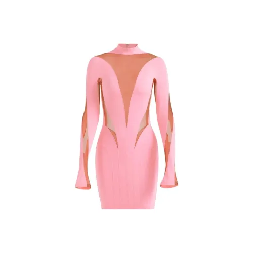 H&M X Mugler Co Бренд Розовый Женские Длинные Платья с Рукавами