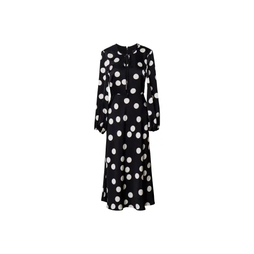 ROEYSHOUSE Длинное платье с длинными рукавами женское в горошек