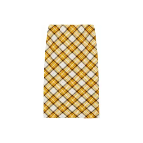 Burberry Повседневный Длинный Юбка Женские Оранжевый