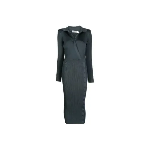 Self Портрет Зеленый Женские Длинные Платья с Рукавами