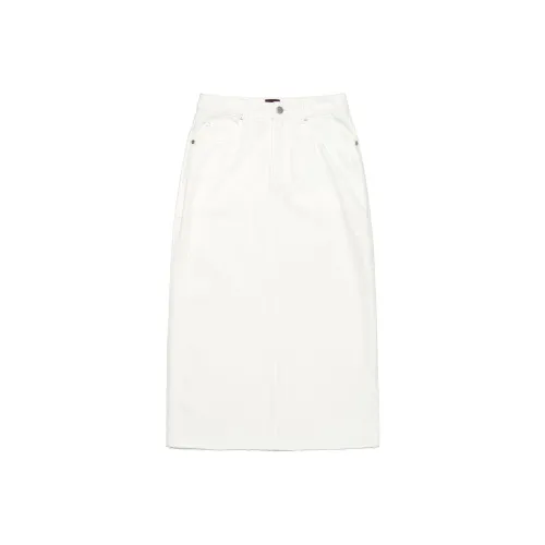 Lee Denim Длинная Юбка Женская Белая