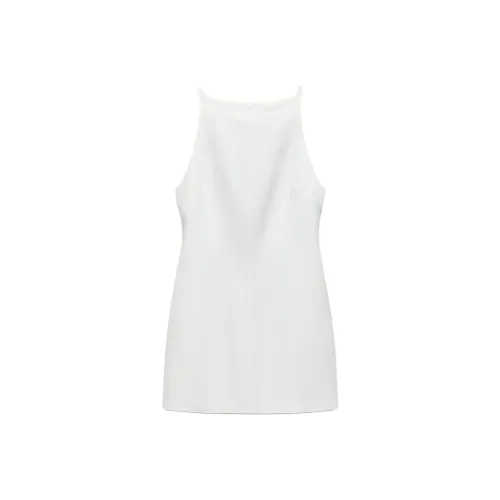 ZARA Без рукавов Платье Женское Белое