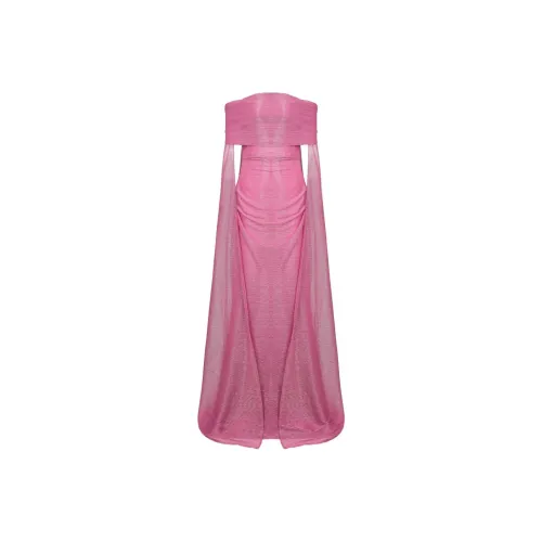 Talbot Runhof Короткий рукав Платье Женское Розовое