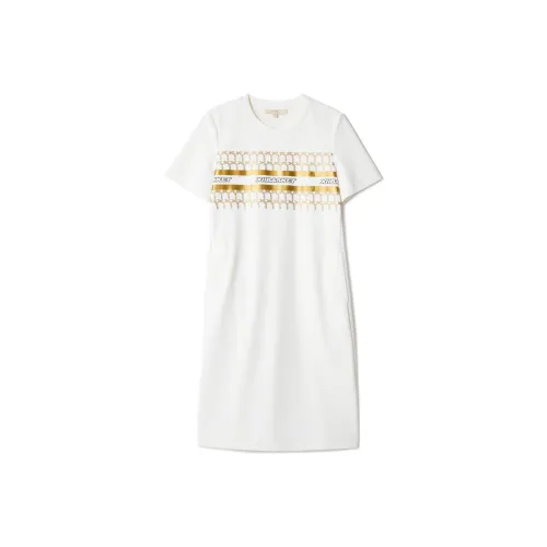 XII BASKET Белое Женское Короткое Платье с Рукавами