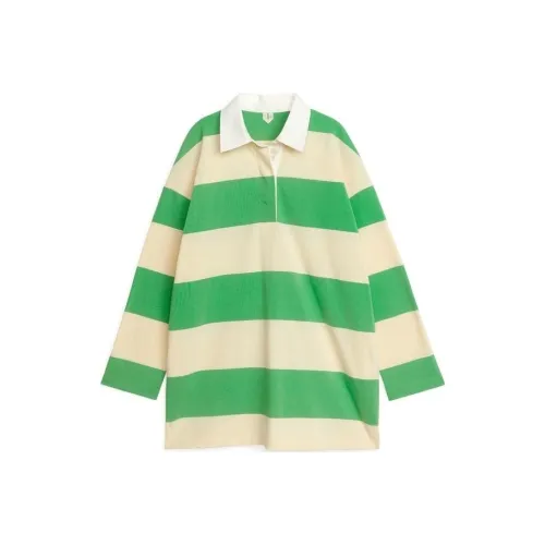 ARKET Зеленые Женские Длинные Платья с Рукавами