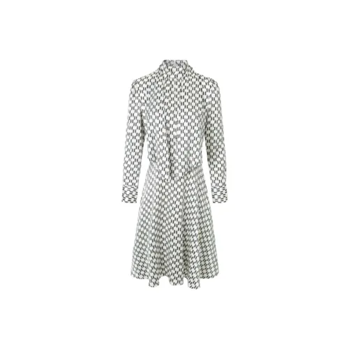 KARL LAGERFELD Длинное платье с длинными рукавами женское черное и белое