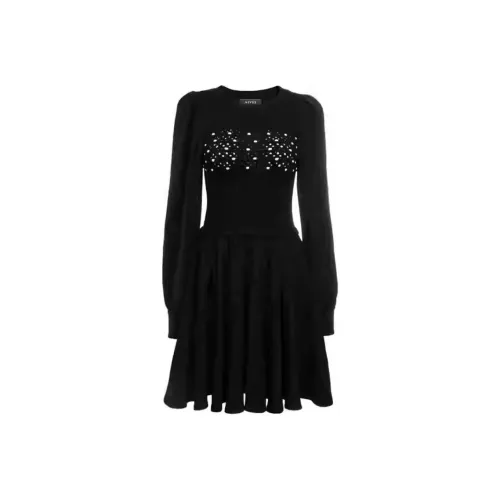 AIVEI Длинное платье с длинным рукавом женское черное