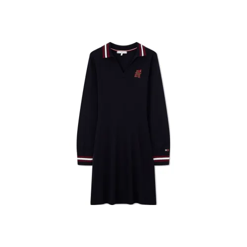 Tommy Hilfiger Year of the Dragon series Темно-синий DW5 Женские Длинные рукава Платья
