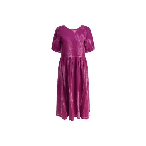 GANNI Короткий рукав Платье Женское Фиолетовое