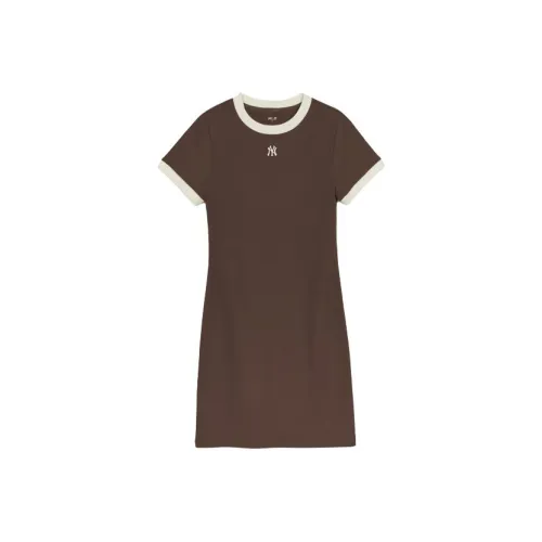 MLB New York Yankees Golji Короткий рукав Платье Женское Коричневое