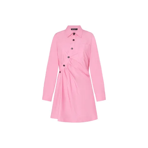 MO&CO Барби розовый Женские Длинные Платья с Рукавами