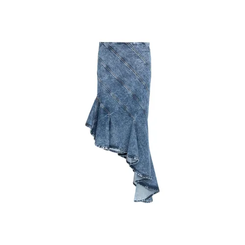 Alaia Denim Длинная Юбка Женская Синяя