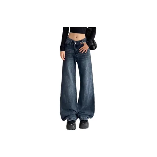 NHZN Джинсы Женские Винтаж Синий