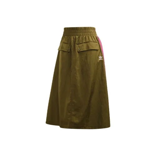adidas originals Оливково-зеленая Женская Повседневная Длинная Юбка