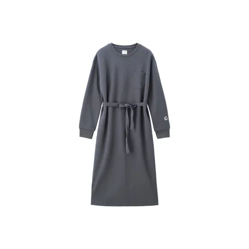 Giordano Длинное платье с длинными рукавами женское